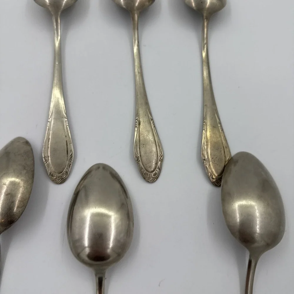 Silvia Made In Germany Vintage Silver Plated Spoons Rococo Style